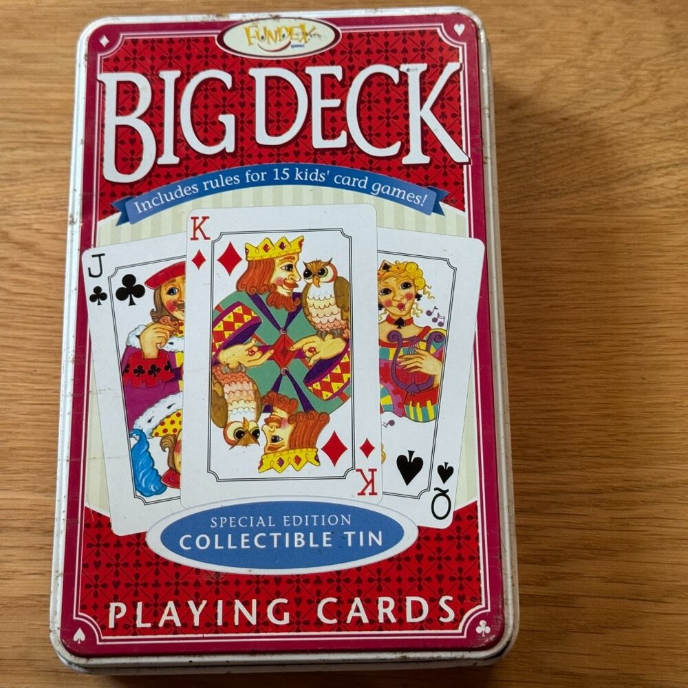 Big Deck Playing Cards with Tin Container by Fundex Games